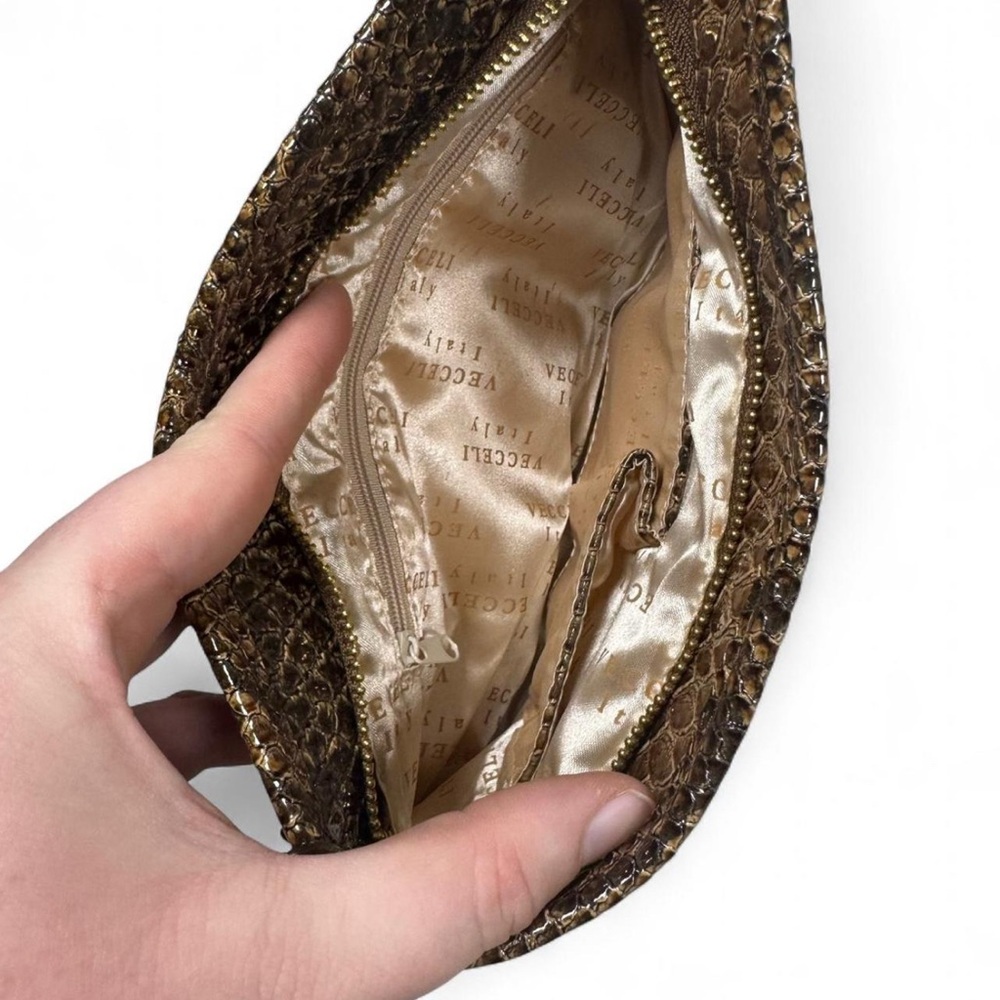 Vecceli Italy Brown Snakeskin Shoulder‎ Bag - Picture 3 of 6